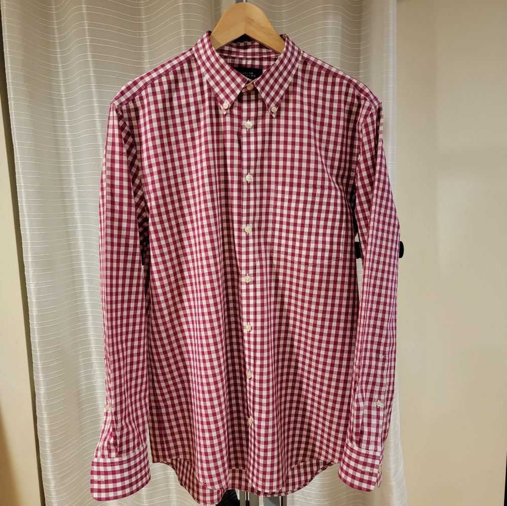 Charles Tyrwhitt Men's Checked Extra Slim Fit Button Down Shirt Size Large